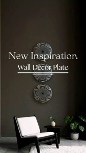 Geometric Pattern Ceramic Decorative Wall Plates & Jar with Lid Cover 8 Inches Geometry Round Plate with FREE Plate Wall Hook Wall Decor for Home Office Decor