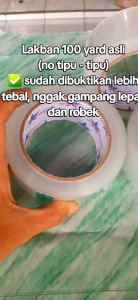 Lakban bening 100 yard asli / tebal / lentur / solasi besar / isolasi / selotip
