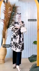 NEW DAVINA SET TUNIK TERBARU VIRAL SET LONG TERLARIS SETELAN DRESS DAN KULOT PREMIUM SET OOTD HIJABERS