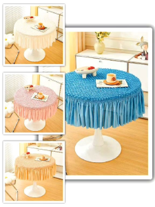 Taplak Meja Bundar Renda & Taplak Meja Bulat Rumbai