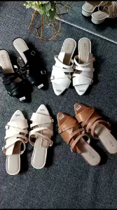 Takashi Sandal Heels MECCA Gesper 3cm Wanita Terbaru Kekinian/Sandal Wanita Casual/Selop Slip On Cewek Termurah Bisa Cod Size 36-40