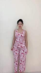 D&C-Ella cotton terno pambahay free size Basic Suits Women Comfort Sleeveless