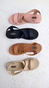 Sandal Slipper Wanita Elastis Camou - Scarlet