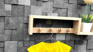 Rak Dinding Tempel Minimalis|Rak Dinding Kayu+Kapstok