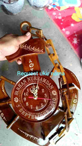 jam dinding jangkar kayu jati