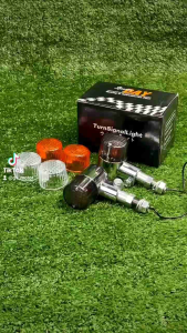 Sein Riting Palu Bulat Crome Besi Double Mika 3 DAY Set Kanan Kiri Import Pnp Motor CB Custom