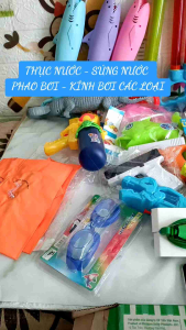 Bình Chánh shop 💖 Nhiều mẫu để chọn👉 Súng nước / Thục nước 1 nòng 2 nòng 4 nòng kính bơi phao tay súng nước cho bé đi chơi công viên nước đi biển