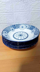 SET FOR 6 PIECES SOUP PLATE PORCELAIN / CELADON / CERAMIC WARES SIZE 9 INCHES X 1.5 INCHES