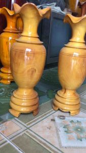 lục bình bình hoa gỗ xoan đào một đôi kt50*13cm