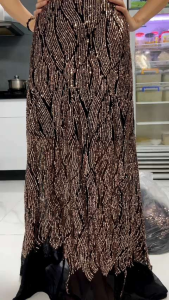 vải kim sa lưới thun màu vàng đồng _( khổ 1m3) co dãn 4 chiều may đầm váy dạ hội thiết kế thời trang đầm dự tiệc sự kiện vv