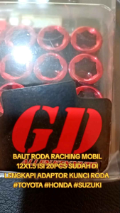 BAUT RODA VARIASI UNIVERSAL 1.5MM PLUS ADAPTOR KUNCI RODA ISI 20 PCS