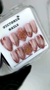 Press on nails 3D flowers press on nails marble kuku palsu wisuda kuku palsu pengantin kuku palsu custom gopekceng kuku palsu press on nails murah