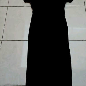 maxi long dress wanita suede coklat M cewek LEWAH bodycon lengan pendek cute resliting macet