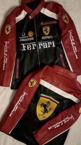 Áo Khoác Da Biker Tuoring Nam/Nữ FRRRARI Chống Nước Logo Thiêu