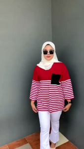 Kaos Merah Polos Saku Kombinasi Terbaru & Kaos Oversize Aldira Polos Merah Kombinasi
