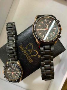 Jam Tangan Pria dan Wanita Couple Mirage Origial 8305 Rose Black Tanggal Aktif Tahan Air Analog Stainless Steel Garansi Original Bisa Pasangan Bisa Satuan COD