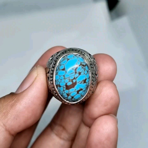 Pirus Mesir ceplok kuro urat merah / cincin pirus / cincin pria rekomendasi