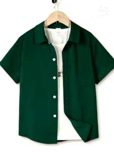 Kemeja Anak Laki-Laki Warna Hijau Botol Terbaru Usia 1-8 Tahun