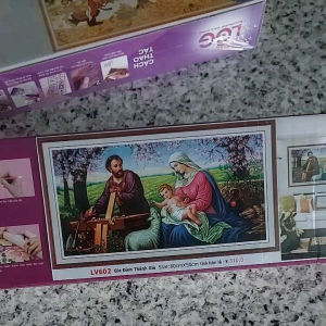 [ FREESHIP MAX]Tranh đính đá gia đình thánh gia VS094 Lv601(120x65cm) lv602(80x50cm)[ Tranh Hà Đoàn]