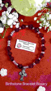 Birthstone Bracelet Rosary for Women - Personalized Faithful Jewelry(With Red Pouch)
