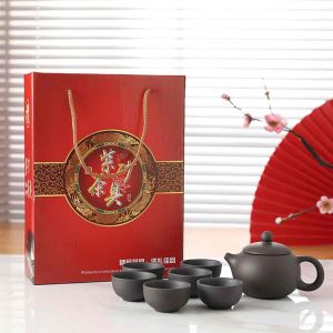 Ấm chén tử sa cao cấp big sale 1 ấm 6 chén kèm hộp đựng Huydecor