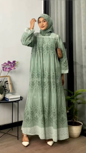 GAMIS MILNA SET CERUTY BABYDOLL FULL FURING ORY BEST SELLER