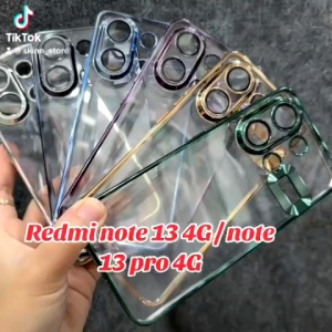 [ Ảnh thật ] Case ốp lưng Xiaomi redmi Note 13 4G / Note 13 pro 4G dẻo trong viền màu bóng đẹp sang trọng bảo vệ camera
