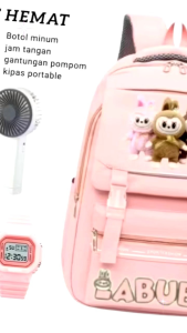 Tas LABUBU Tas Ransel Anak Perempuan Remaja Sekolah SD SMP model labubu BANYAK BONUS tas sekolah tas ransel