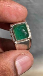 Cincin Batu Jamrud Natural Emerald Beryl Zamrud Asli Batu Zamrud Dim 11x9x7 CT 5