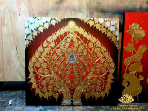 ภาพโพธิ์พญานาคราช ขนาดW90H90cm ภาพมงคลติดผนัง ภาพตกแต่งภายใน รูปของที่ระลึก รูปภาพติดหัวเตียง