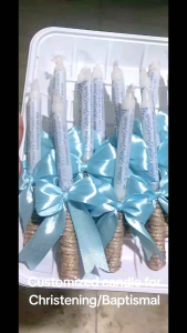 Customized christening/baptismal candle baptismal candle customized candle for christening customize baptismal candlet