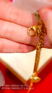 [BT5055 B5056] Zhulian Rantai tangan Separa Paper Clip Love Emas Saduran Anti Karat/ Gold Plated Bracelet Jewellery