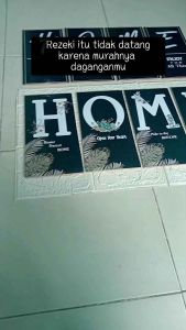Poster media kayu Home 1 set dapat 4 pcs Hiasan Dinding ruang tamu