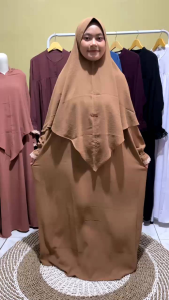 Gamis Amanda Set Hijab Syari Renda DressWanita Muslim Dewasa Terbaru - Free Hijab