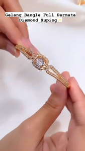 RinaXp - Gelang Bangle Xuping Permata Cubic Zircon Motif Kotak