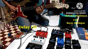 Efek gitar X distorsi delay double plus Adaptor