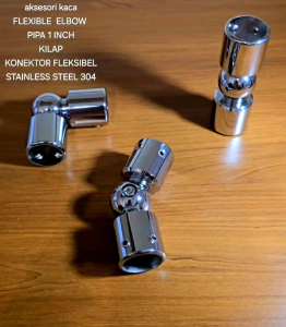 KONEKTOR SHOWER FLEKSIBEL SAMBUNGAN PIPA 3/4 DAN 1 INCH FLEXIBLE GLASS CLAMP CONNECTOR