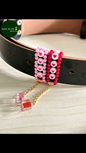 ที่รัดสายเข็มขัด ลายหัวใจ มุกเทียม ขนาด 4 มิล คละสี