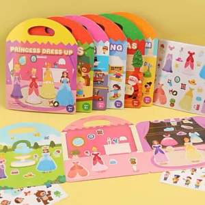 Reusable Sticker Book for Kids travel toy restaurant toys Play Learn Create Screen-Free Fun kids birthday goodies return gift