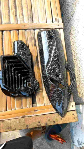 Tameng Knalpot & Tutup Radiator Vario 160 Karbon