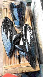 tutup mesin dan sambungan body samping vario techno 125 old karbon forget