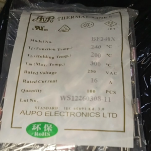 BF240X Aupo Thermal Fuse Cutoff TF 240C 110VAC /250VAC 16A for steam press appliance cooker heating element - sold per pc