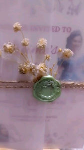 Elegant Invitation (Translucent Envelope and Insert with Wax Seal and Dried Flowers