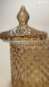 European crystal glass storage jar golden diamond candy/cotton box makeup cotton jar home deco snacks jar