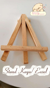 Stand Poto Tripod kayu Tinggi 30cm Holder Mini Easel Stand Foto Kanvas Lukis Sandaran Hp stand papan bunga mini