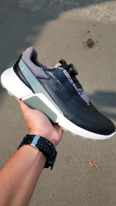 Sepatu Sneakers Pria ECCO Golf Biom H4 Gray Concrete BOA Lacing