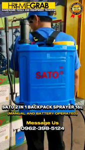 SATO BACKPACK SPRAYER / SATO 2 in 1 Backpack Sprayer 16Liters - Dual (Manual / Battery Operated)‼️