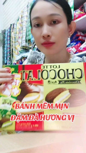 hộp 12 bánh chocolat pie Lotte bánh mềm thơm ngon đậm vị chuẩn chất lượng Nhật