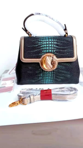 Tas GUSACHI Tas Premium Motif Sisik Buaya Warna Hijau Tas Jinjing Hand Bag Sling Bag Untuk Wanita Dewasa Cetar Menor Brand Import Premium kd 07