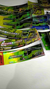 16 pcs sticker bus maudi asli unit/ sticker hologram anti air dapat 16 pcs/sticker bus mani artis